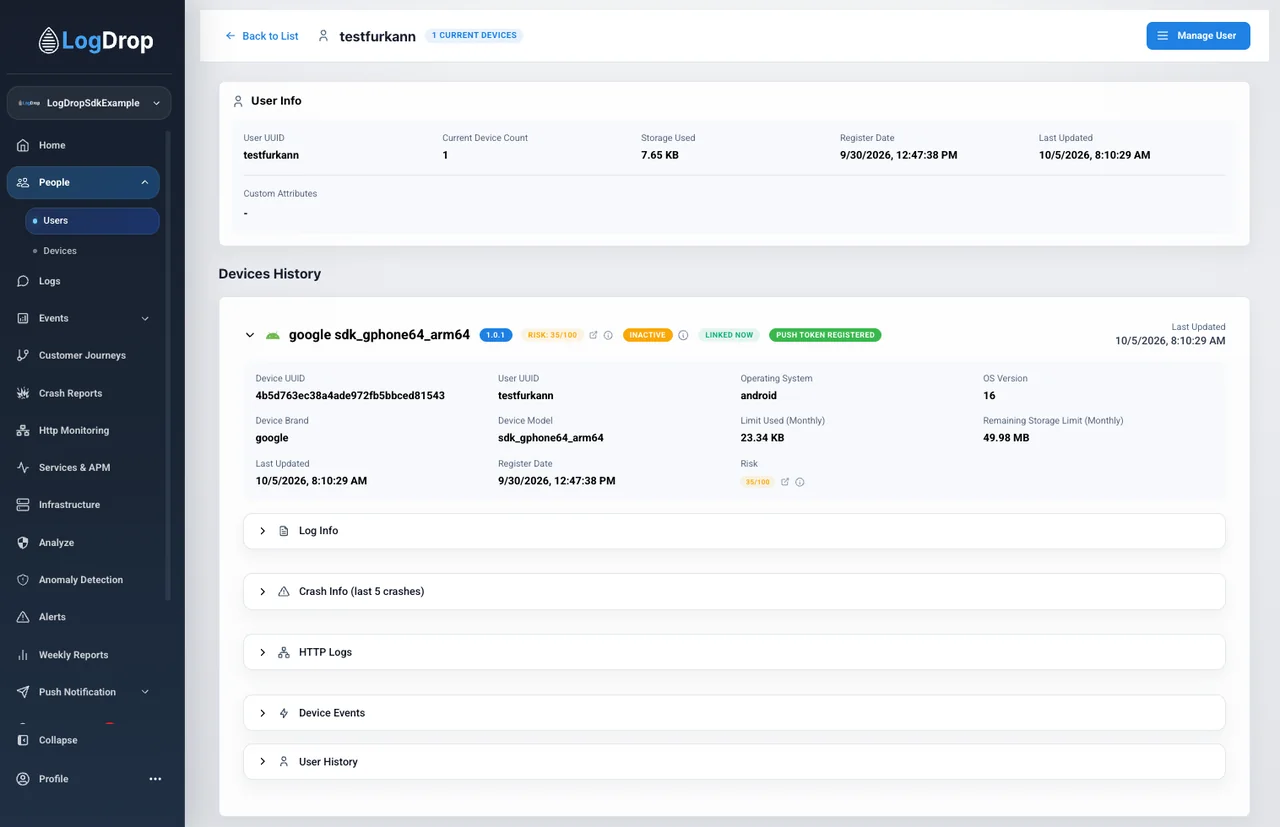 User Details — LogDrop